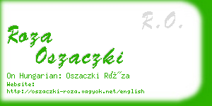 roza oszaczki business card